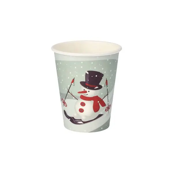 Trinkbecher, Pappe "To Go" 0,2 l Ø 8 cm · 9,2 cm "Snowtime" 