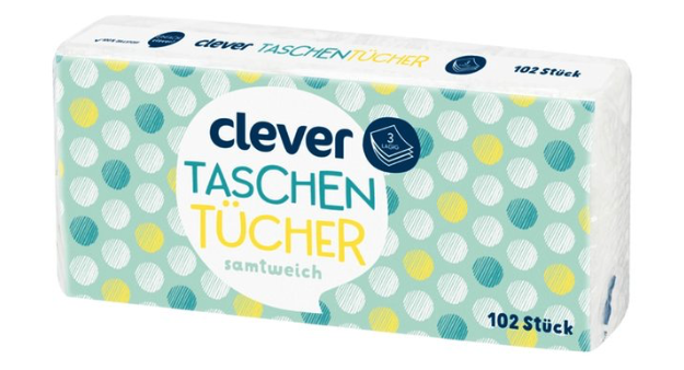 Taschentücher 3-lagig, Zellstoff weiss 100er