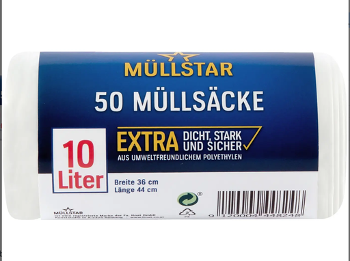 Müllstar Müllsäcke weiss 10 L 50 Stk. 