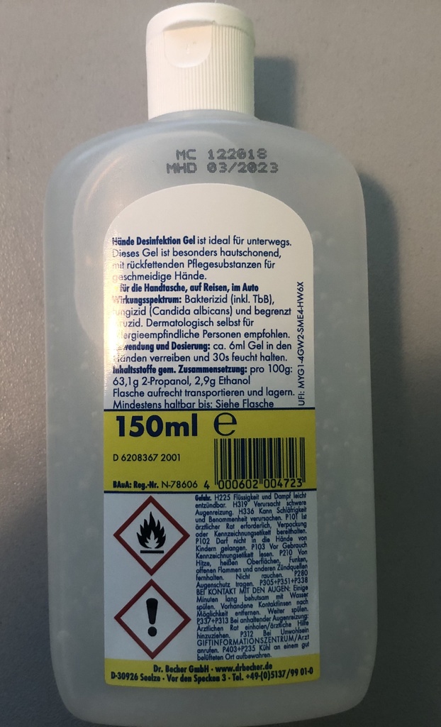 Hände Desinfektion 150ml  