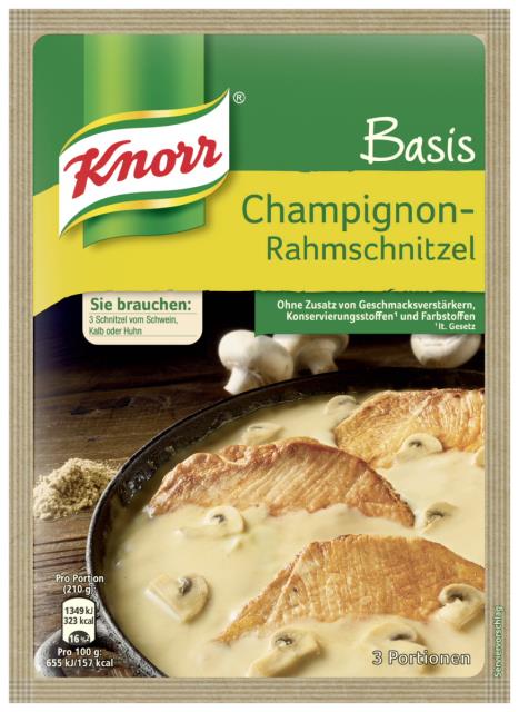 Knorr Basis für Champignon Rahmschnitzel