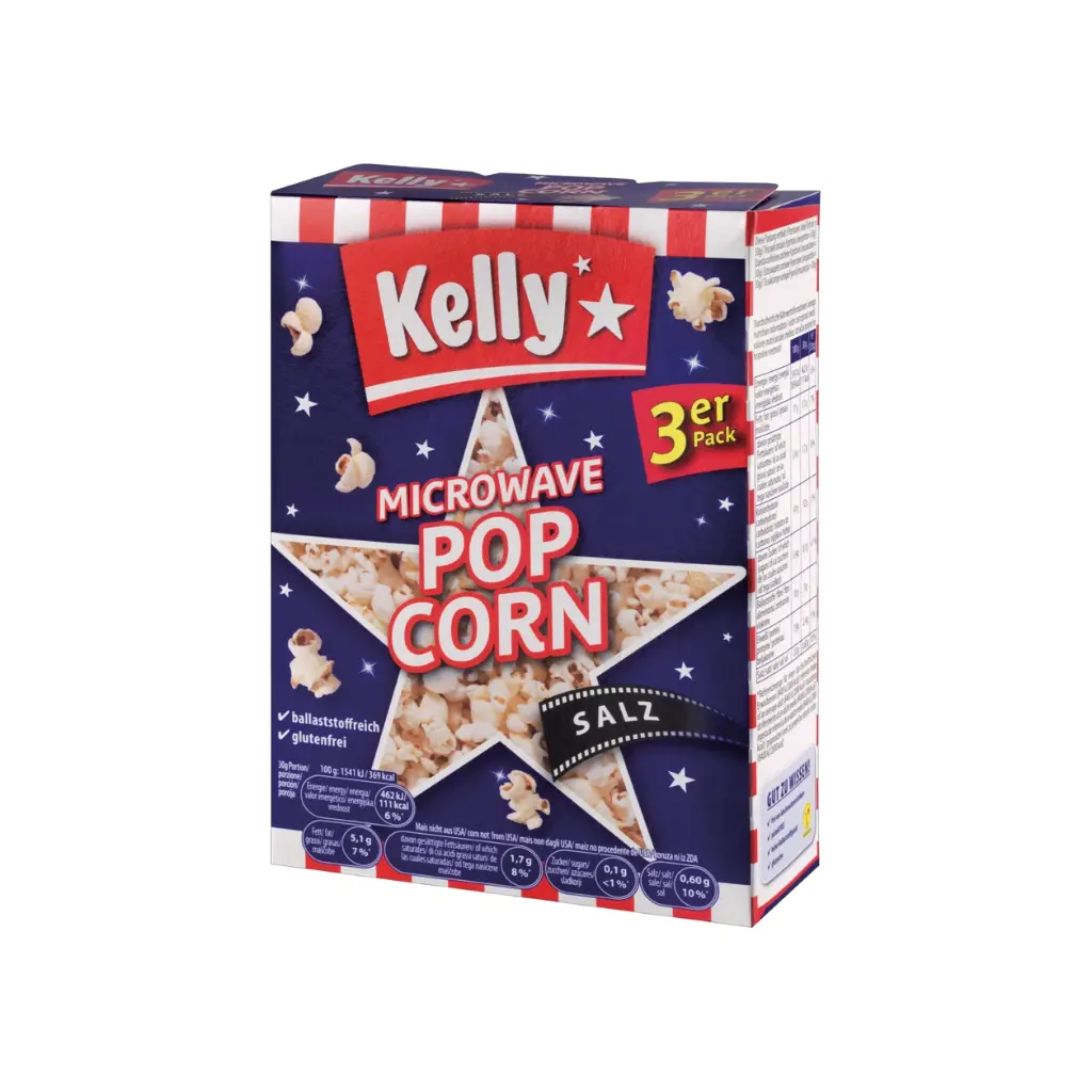 Kelly's Popcorn Microwave 3er vegan 270g