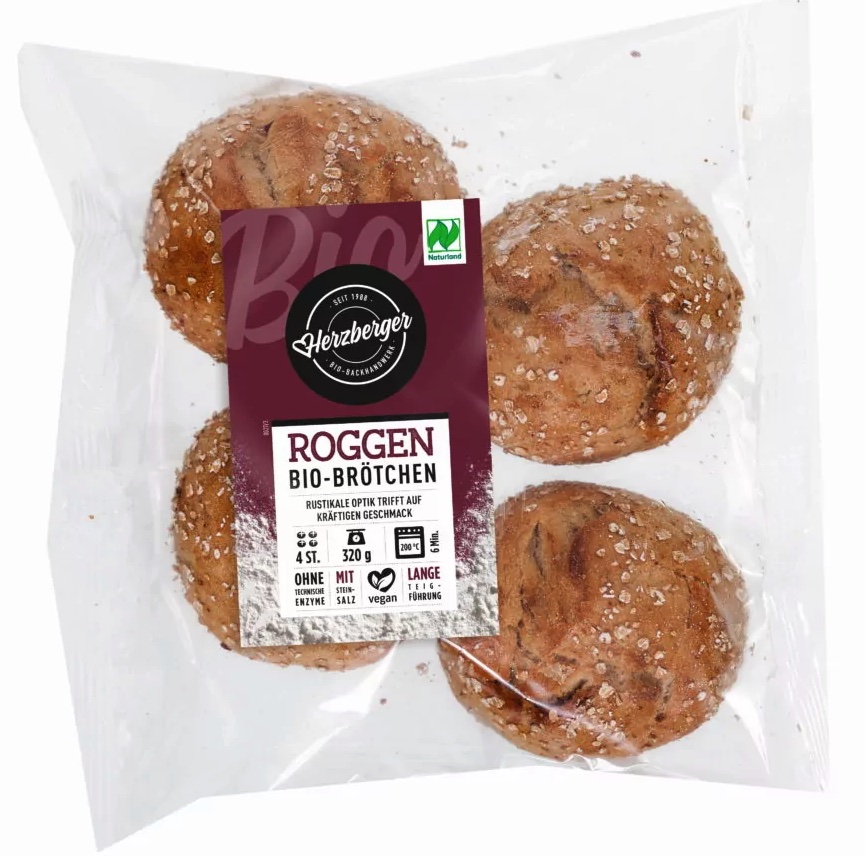Herzberger Bio Roggenbrötchen 4er Beutel