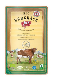 Ja! Natürlich Bergkäse Scheiben 150g