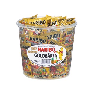Haribo Minis 100x9,8g, Goldbären Kübel