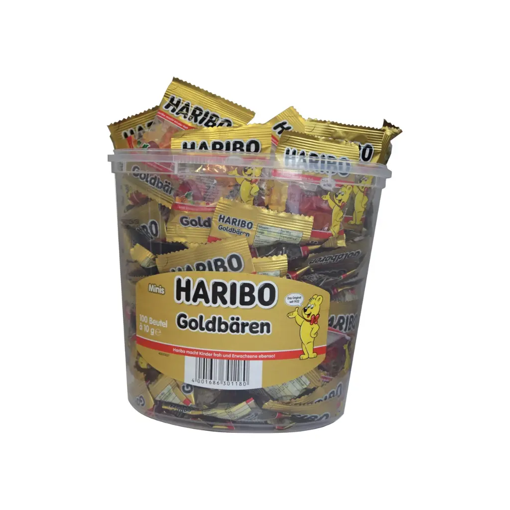 Haribo Minis 100x9,8g, Goldbären Kübel