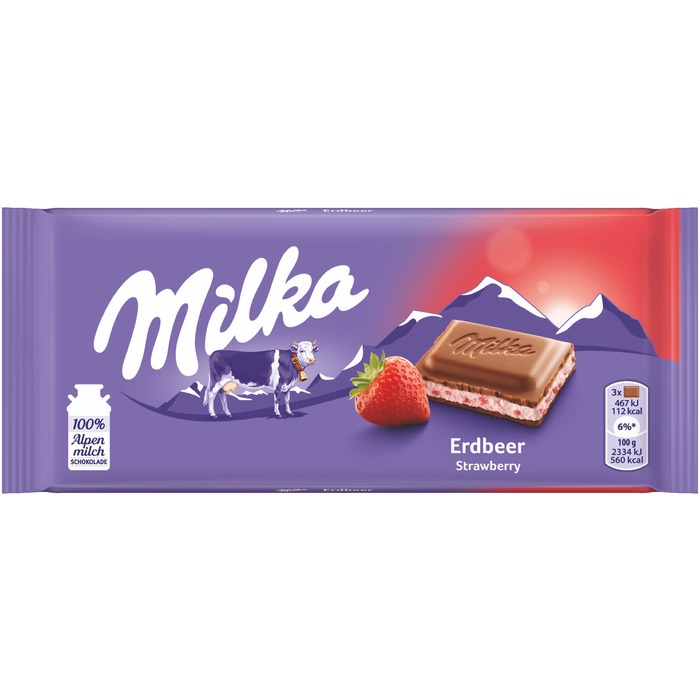 Milka Schoko 100g, Erdbeer