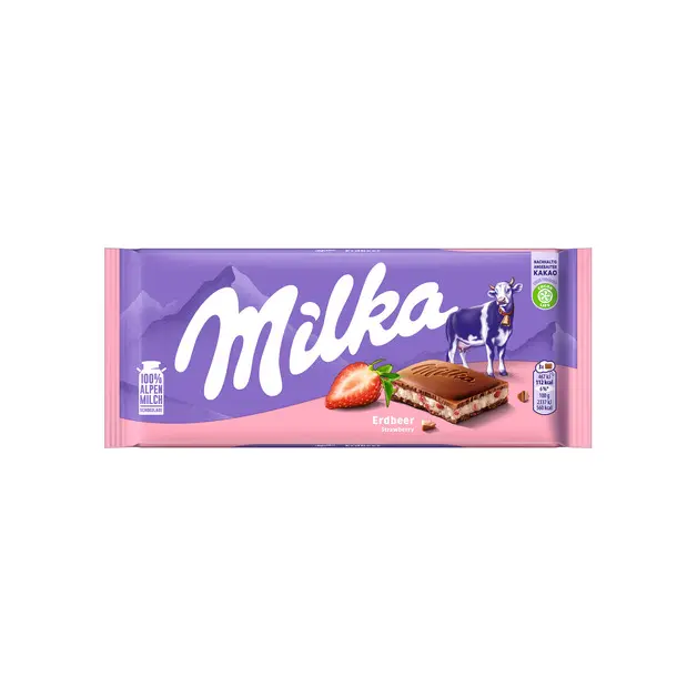Milka Schoko 100g, Erdbeer