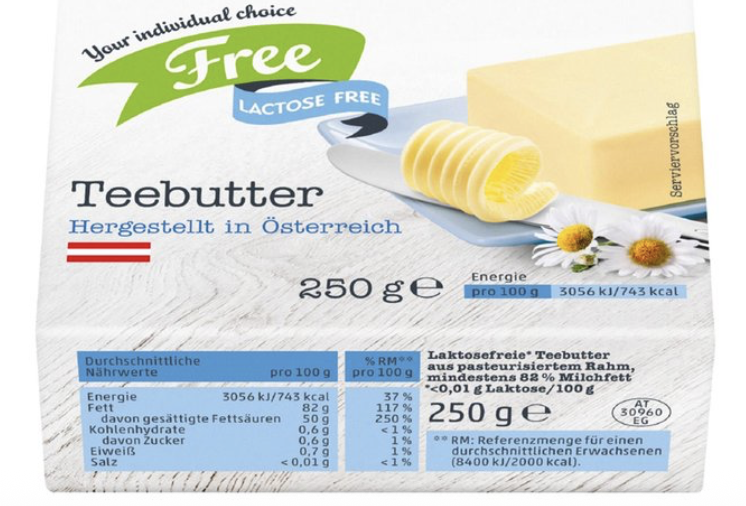 Nöm laktosefreie Teebutter 82% 200g