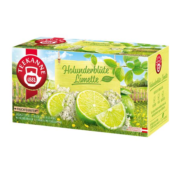 Teekanne Früchtegarten Holunder & Limette 20er