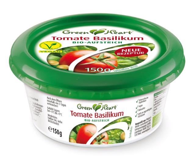 Green Heart Bio Aufstrich Tomate/Basilikum 150g