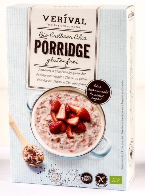 Verival Bio Chia+Erdbeer Porridge 350g