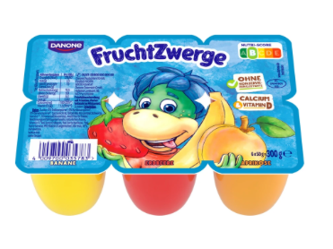 Danone Fruchtzwerg Banane/Erdbeere/Marille 300g