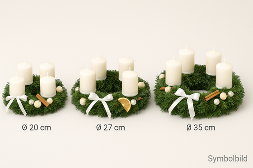 Adventkranz in Weiß/Beige – in verschiedenen Größen