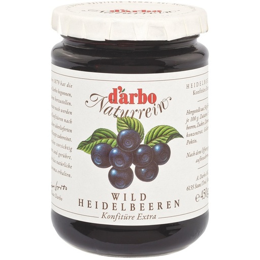 Darbo Naturrein Wildheidelbeeren Konfitüre Extra, 50% Fruchtanteil 450g	